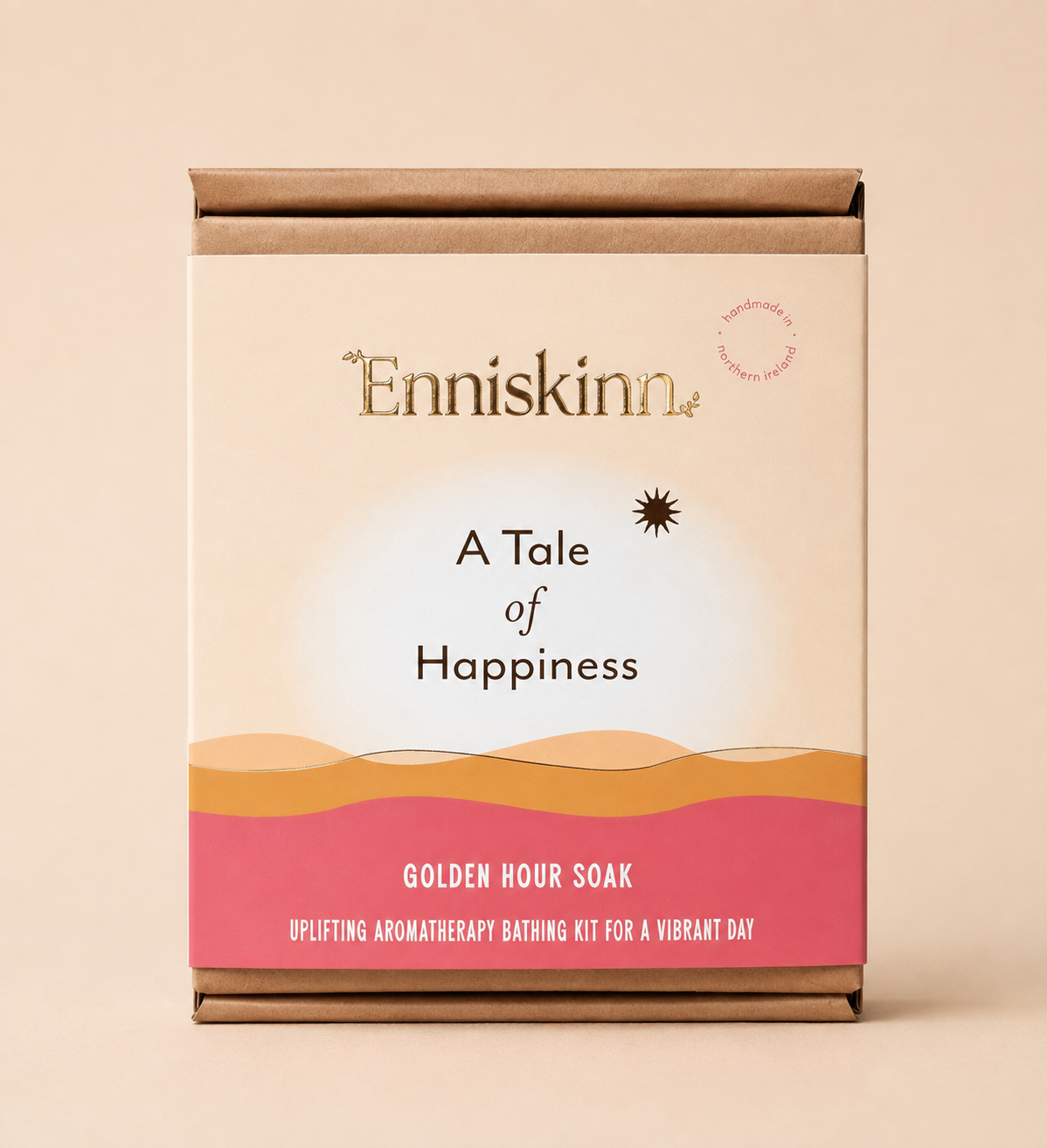 A Tale of Happiness - Golden Hour Soak Bath Bundle ( Aromatherapy Candle - Solstice +Bath Art Bomb - Scents of the Glens +Magnesium & Oat Muscle Soak - Scents of the Glens)