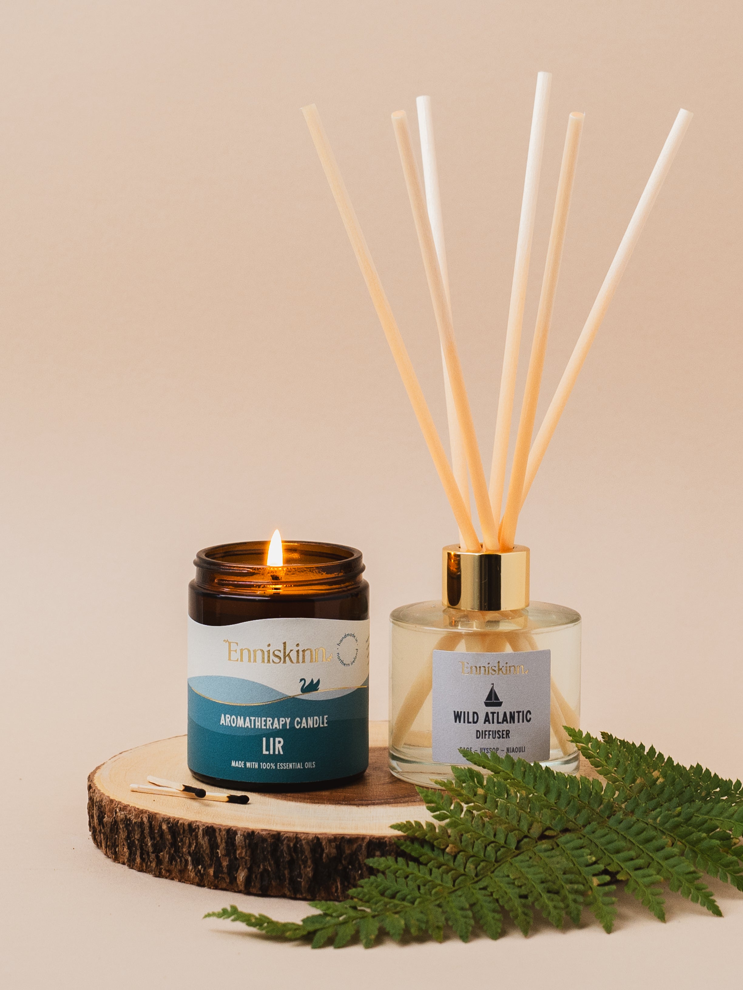 Peace & Clarity ( Reed Diffuser -Wild Atlantic + Aromatherapy Candle -Lir )