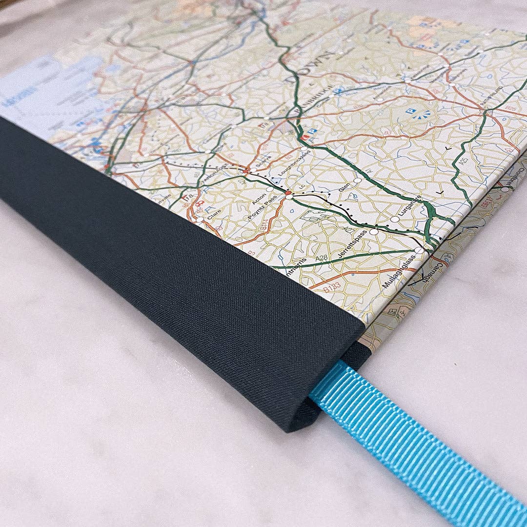 Papercrown NI - A5 Notebook Using Authentic Northern Ireland Map - Enniskillen