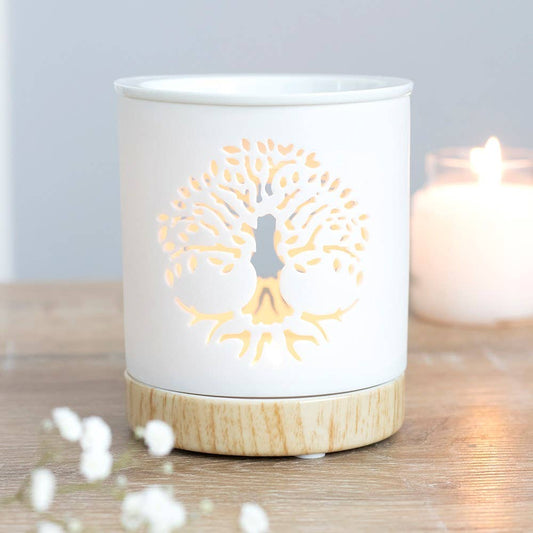 White Tree of Life Cut Out Oil Burner and Wax Warmer