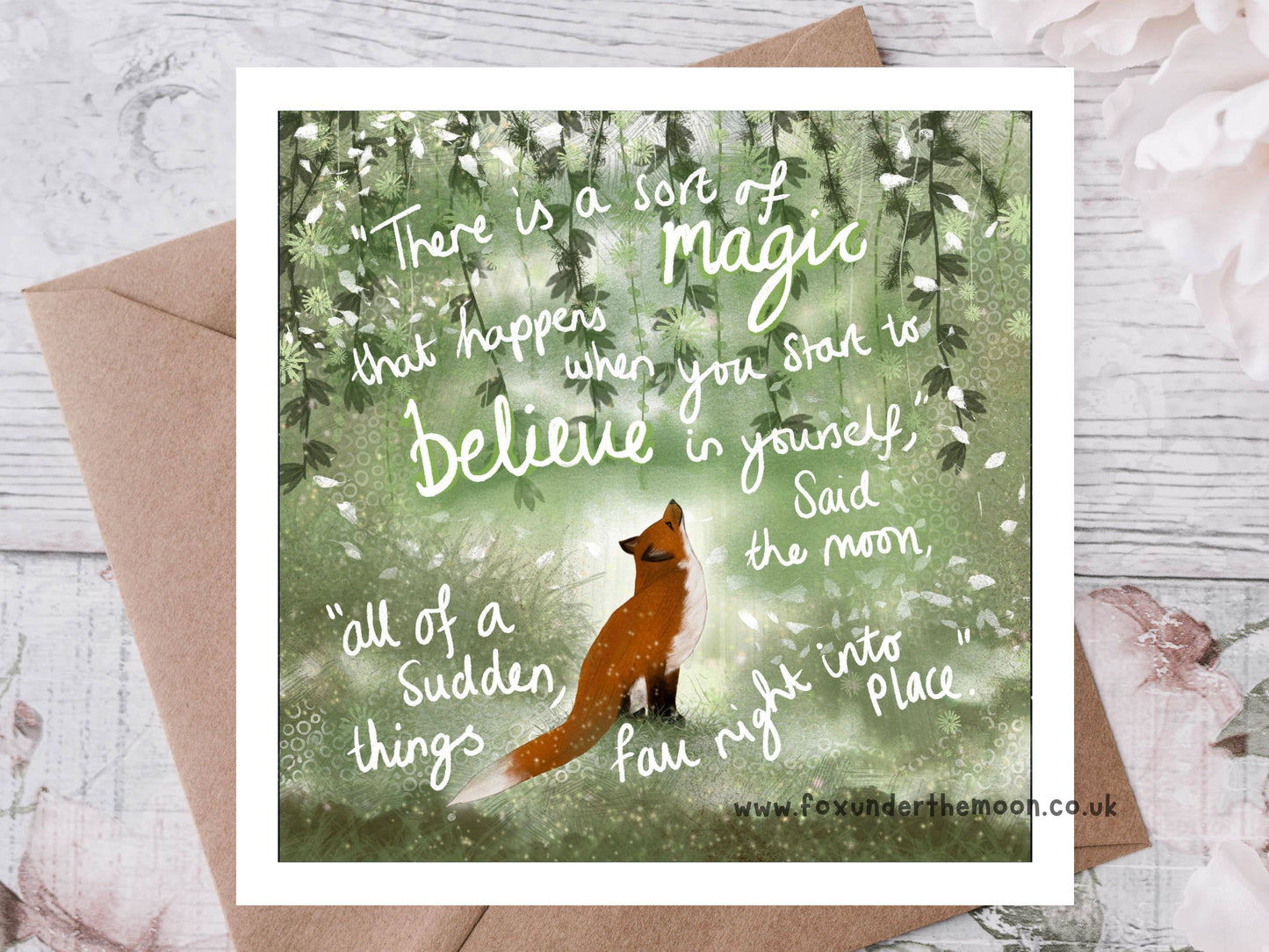 'Believe' - Greeting Card by Fox Under The Moon