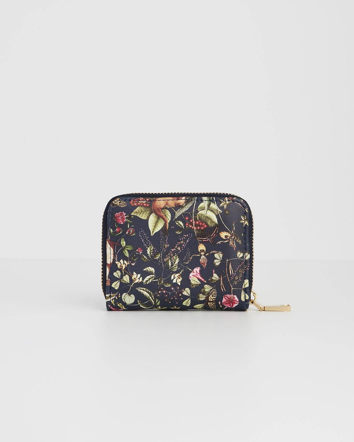 FABLE Wolf Garden Small Navy Zip Wallet