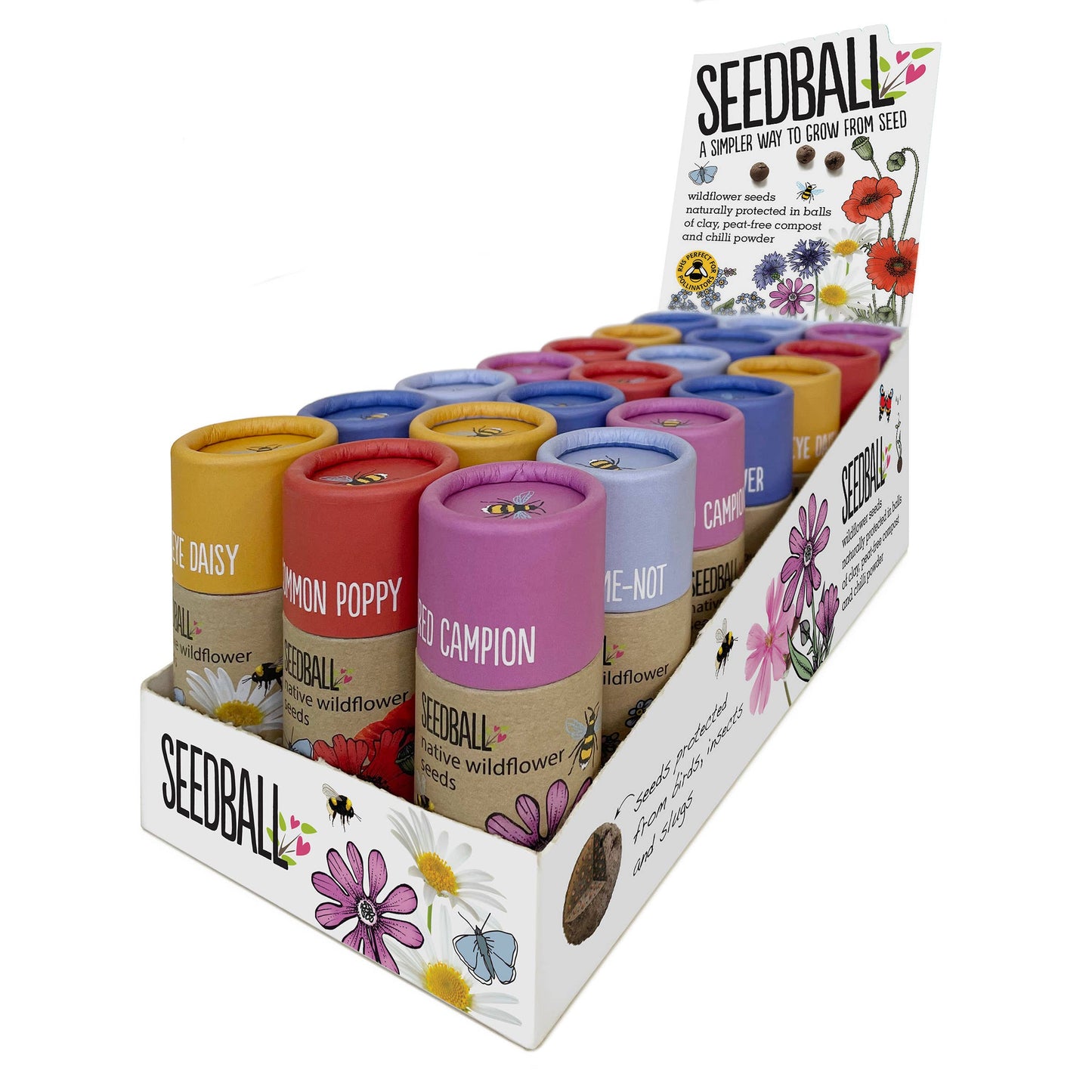 Wildflower Seedball Tubes - Mixed Box