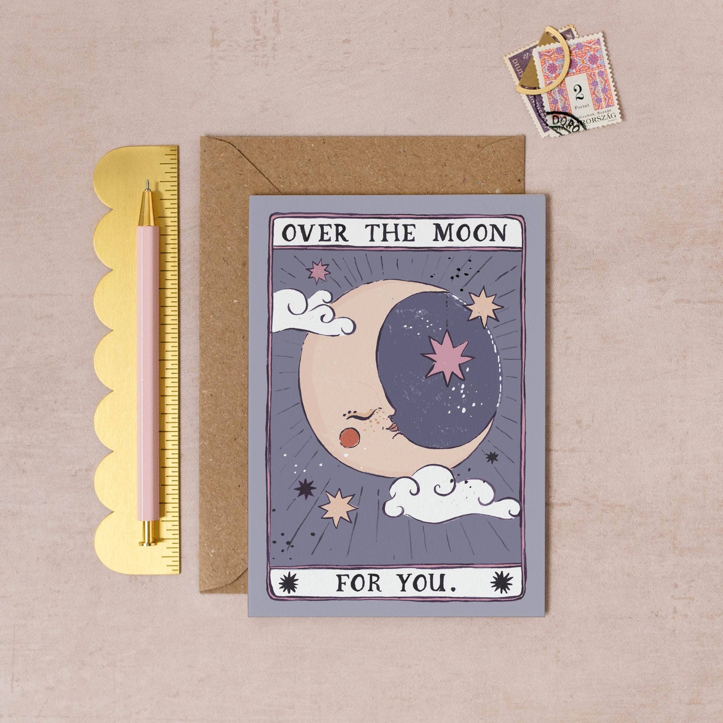 Over the Moon Card | Congratulations Card | Well Done Cards