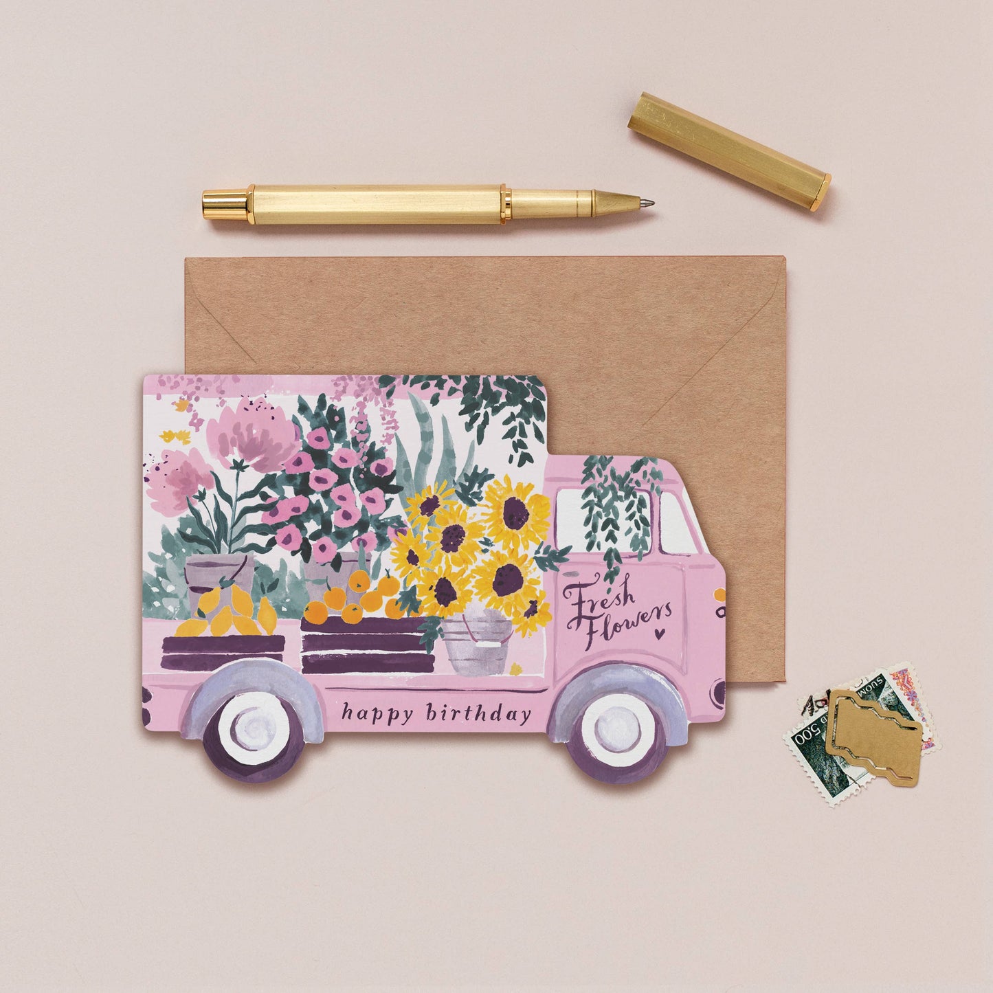 Flower Truck Birthday Card | Female Birthday Card | Floral