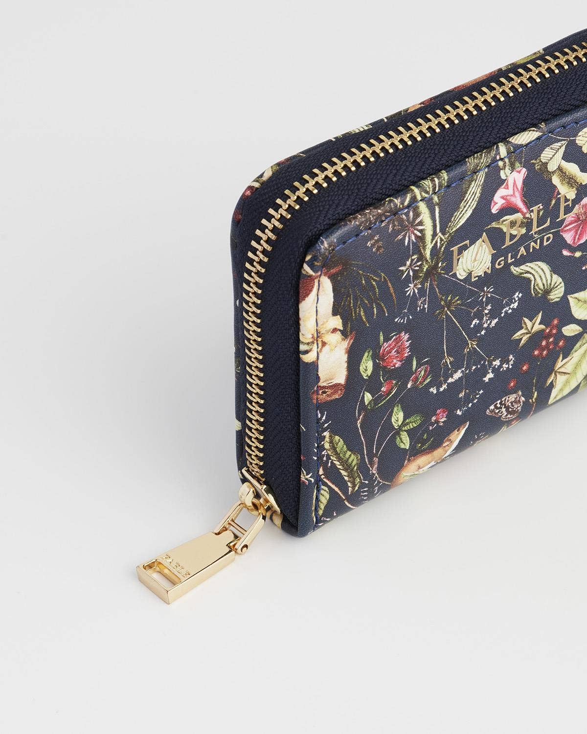 FABLE Wolf Garden Small Navy Zip Wallet