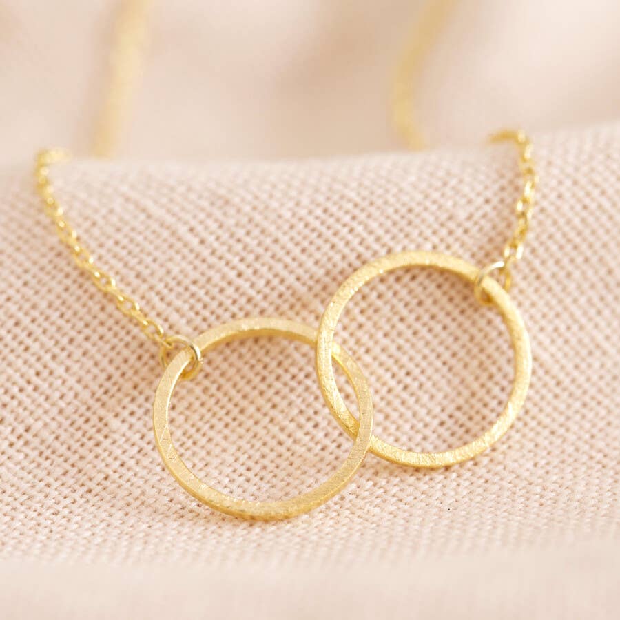 Brushed Interlocking Hoop Necklace