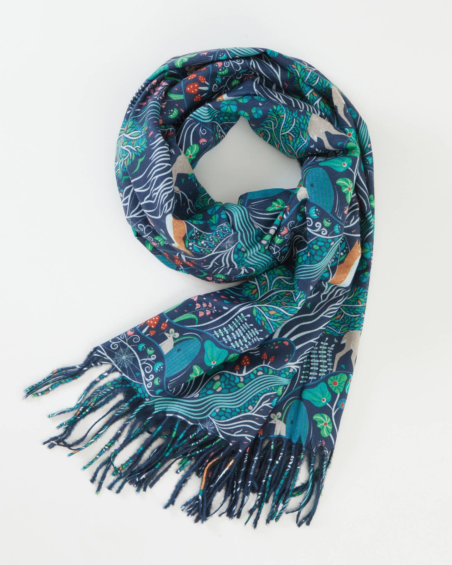 The Enchanted Tree Thick Scarf - Navy