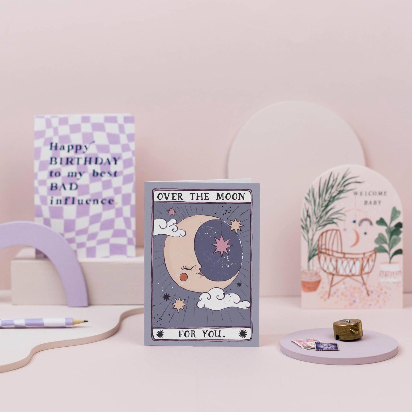 Over the Moon Card | Congratulations Card | Well Done Cards