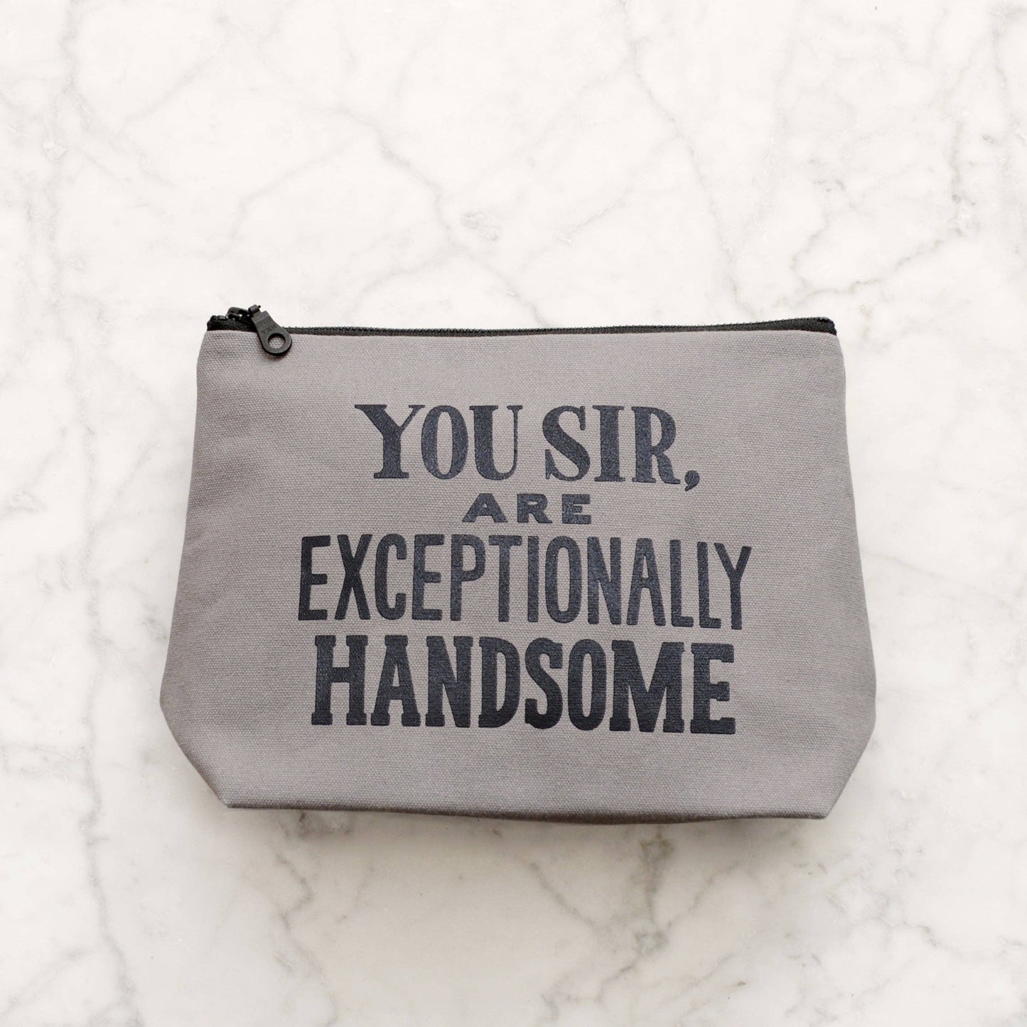 Exceptionally Handsome - Grey Wash Bag