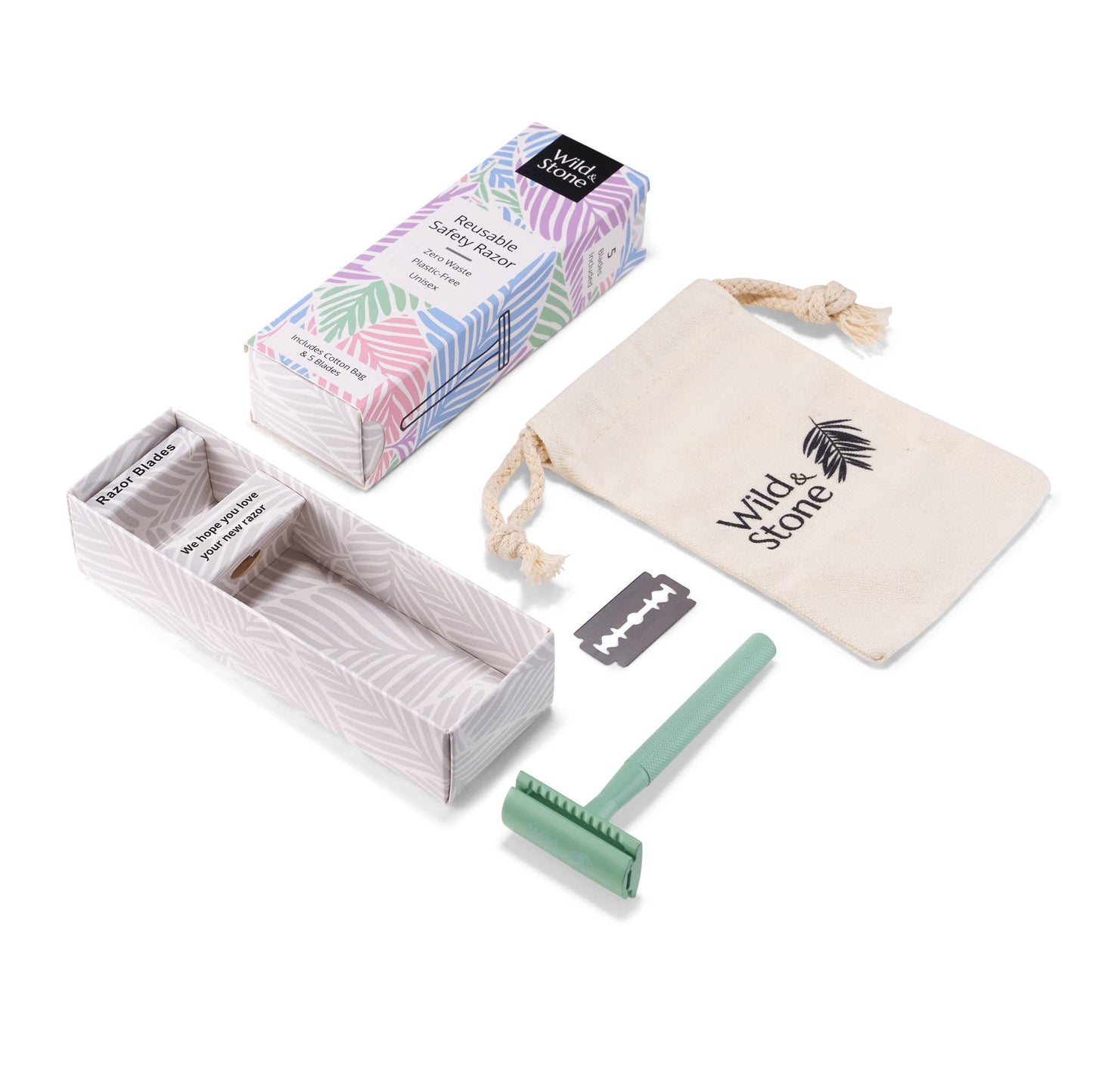 Unisex Safety Razor - Includes Keep Safe Bag and 5 Blades