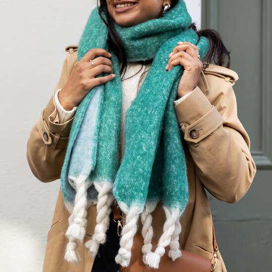 Turquiose Two Tone Winter Scarf