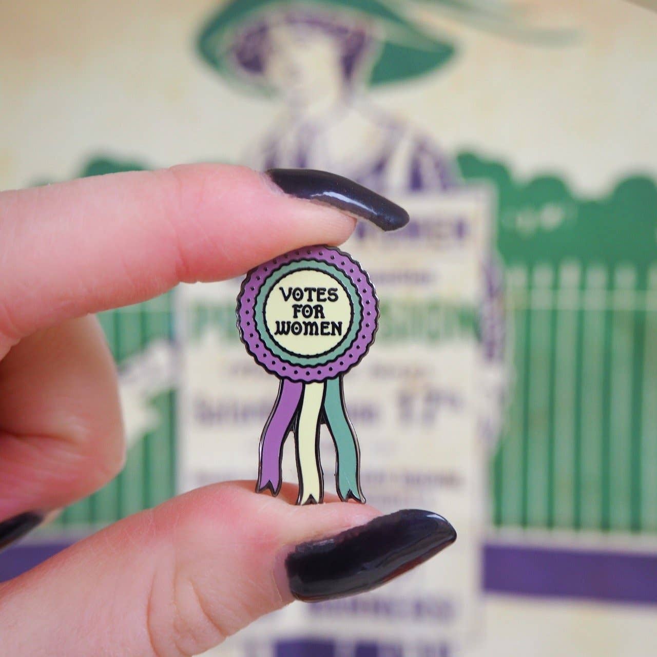 Votes for Women Rosette Feminist Enamel Pin Badge