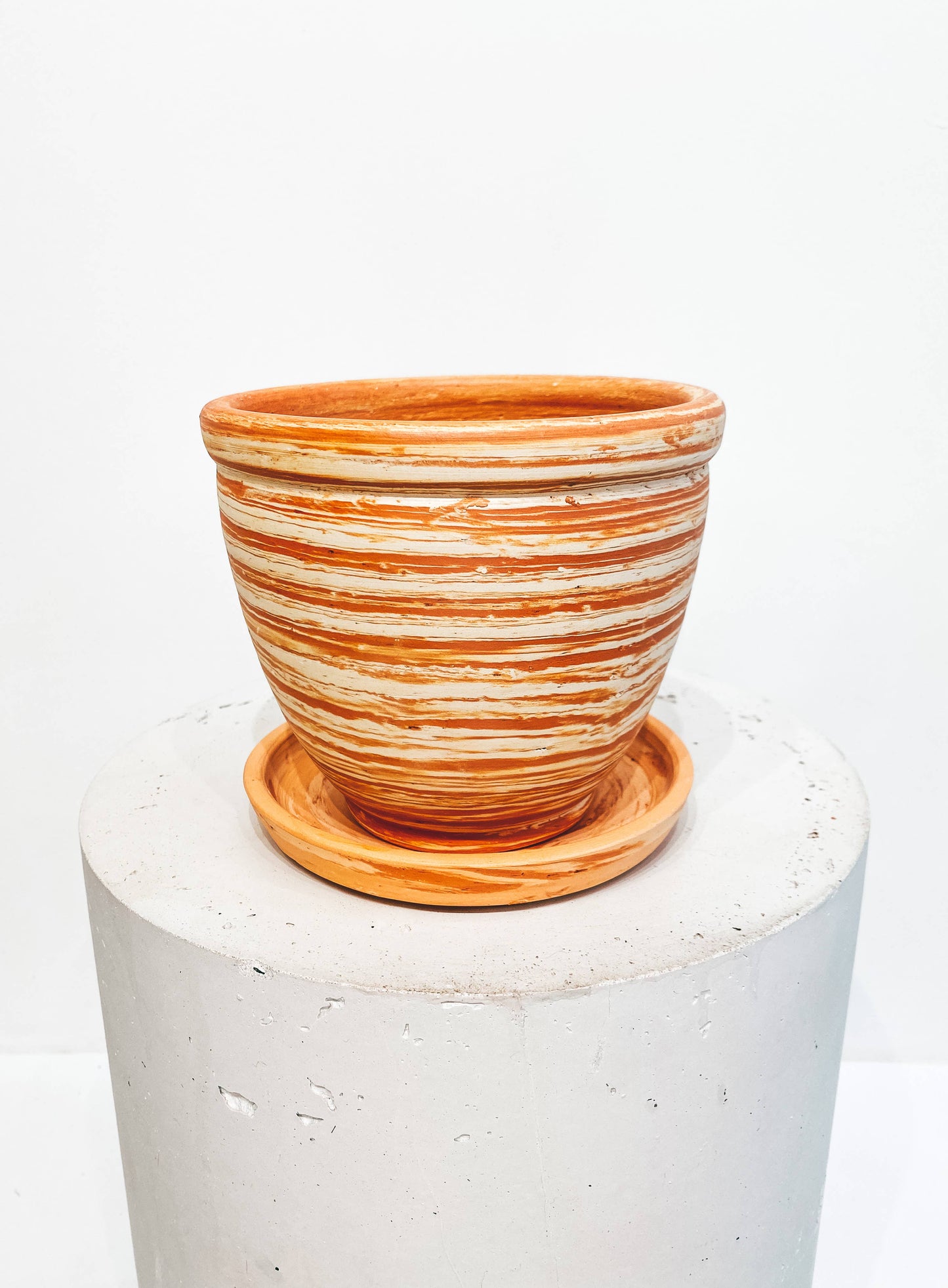 Colombian Boho mixed clay curved pot set
