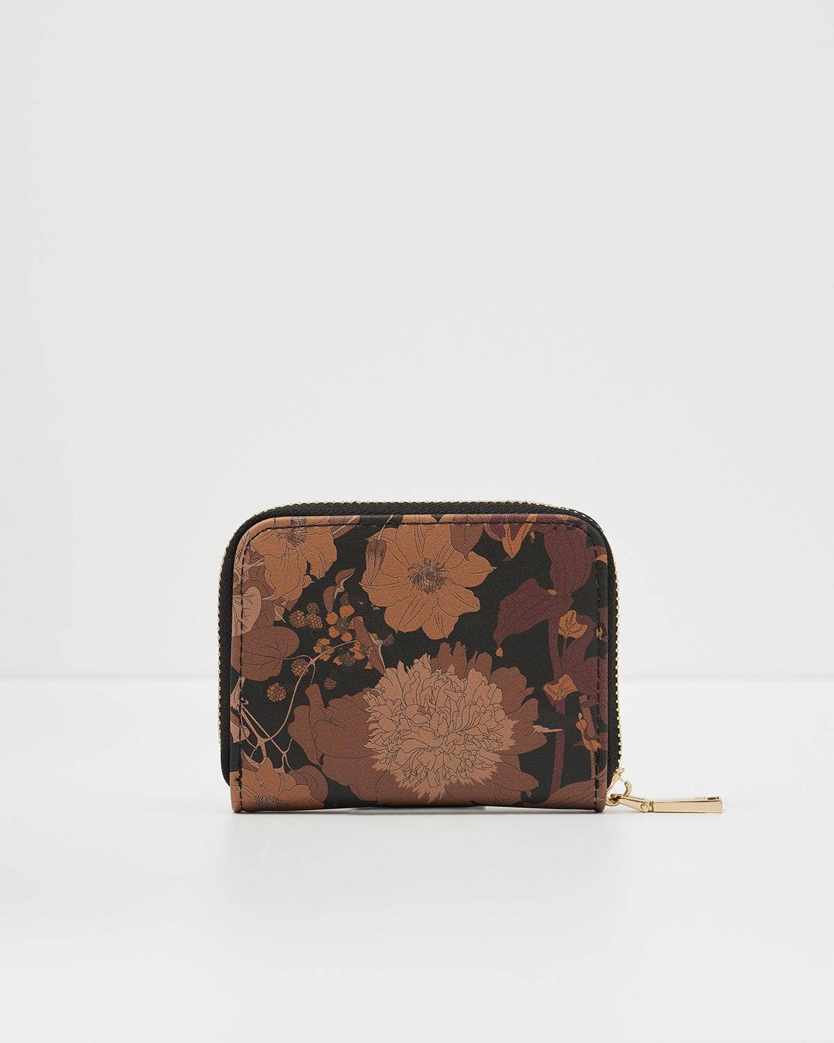 FABLE Deco Blooms Small Black Zip Wallet