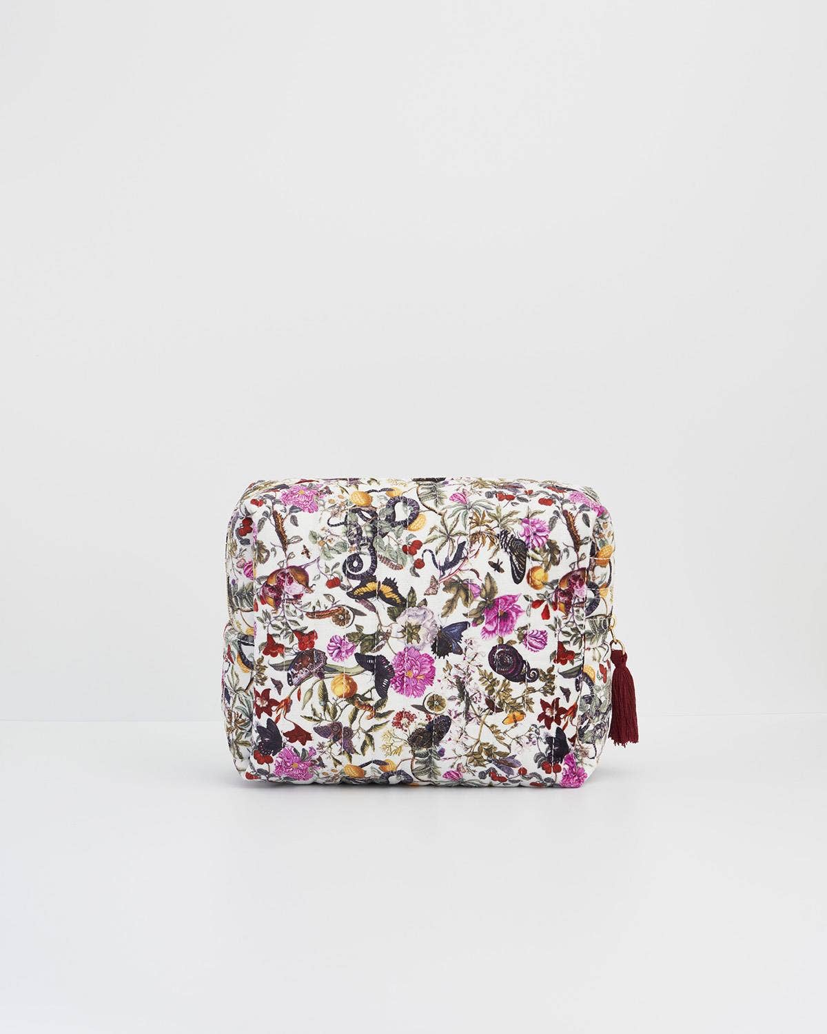 FABLE Floral Engravings Large Velvet Cosmetic Bag