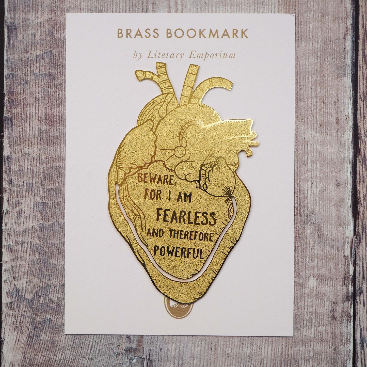 Frankenstein Anatomical Heart Brass Bookmark Mary Shelley