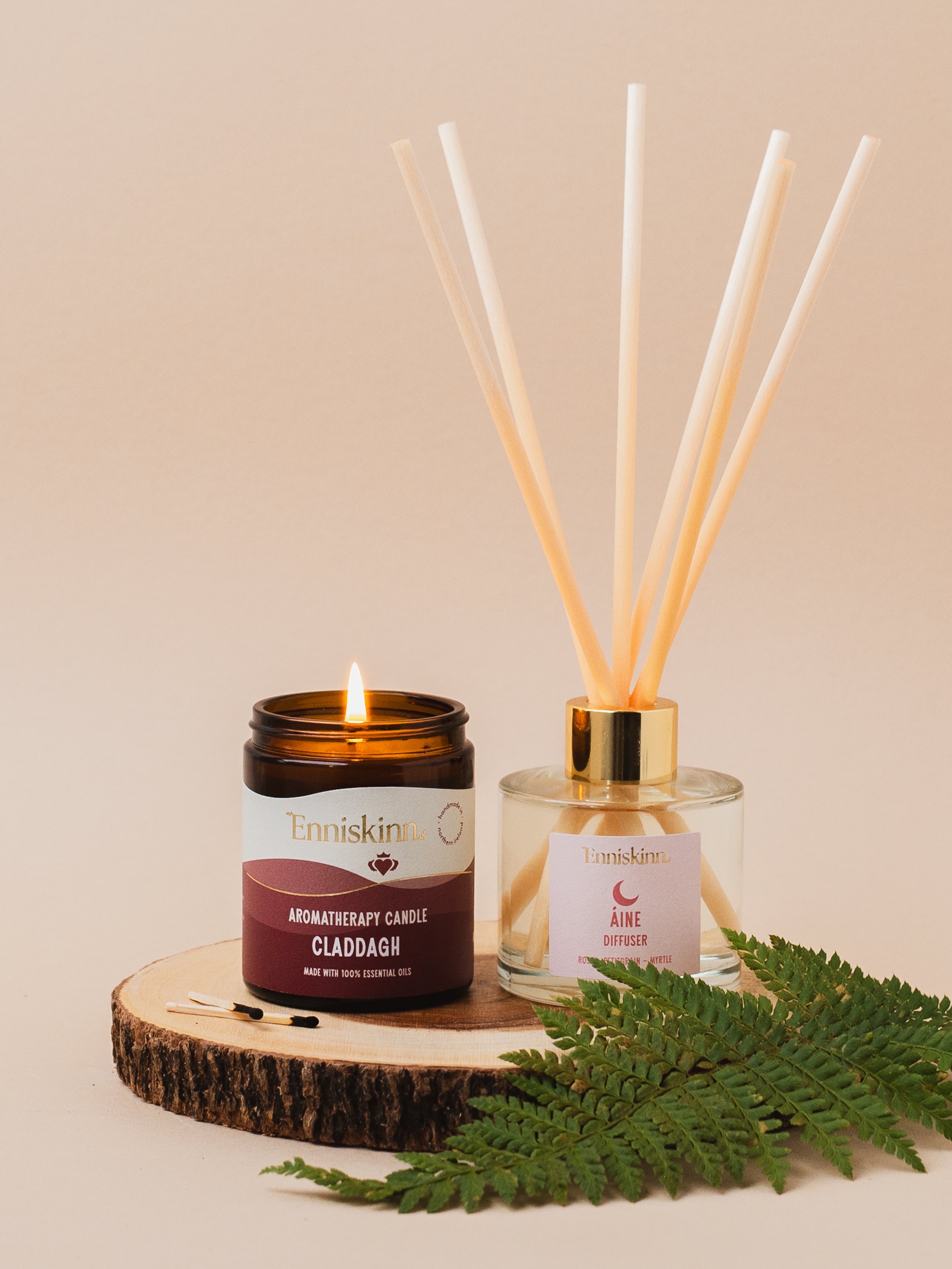 Love (Reed Diffuser - Áine + Aromatherapy Candle -Claddagh )