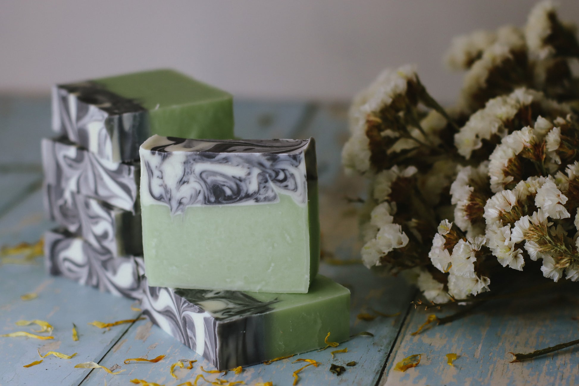 Eucalyptus Mint cold process soap bar made on the Enniskillen high street, Enniskinn Cosmetics Shop 