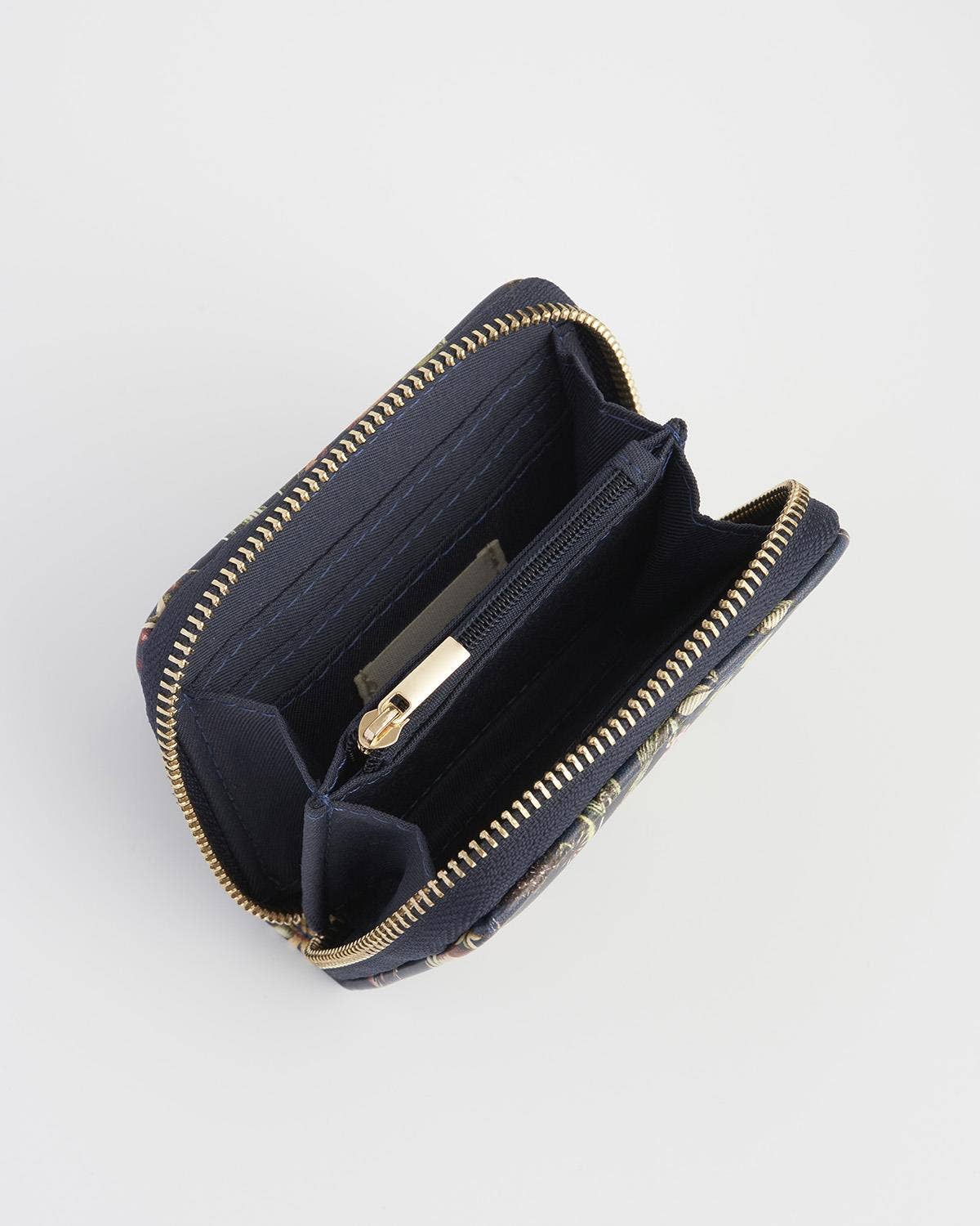 FABLE Wolf Garden Small Navy Zip Wallet