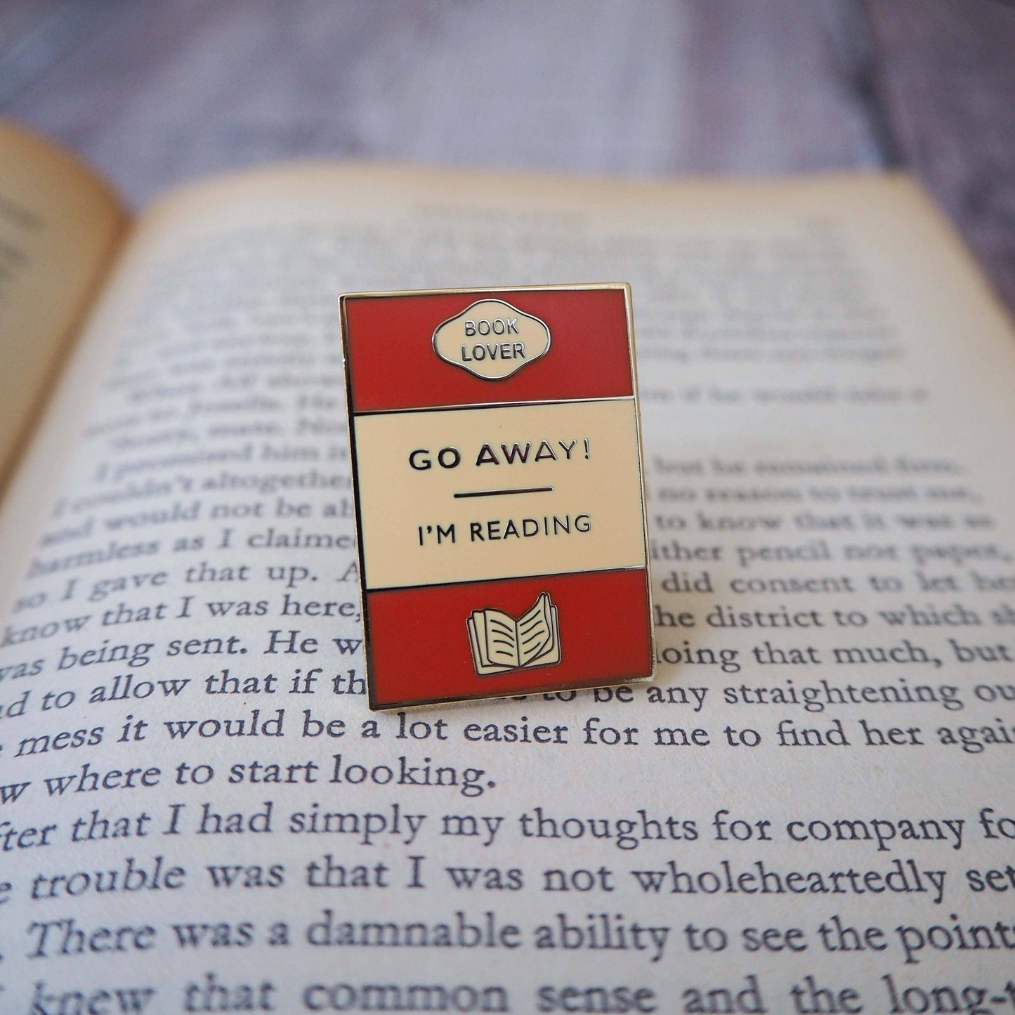 'Go Away I'm Reading' Book Lover Enamel Pin Badge