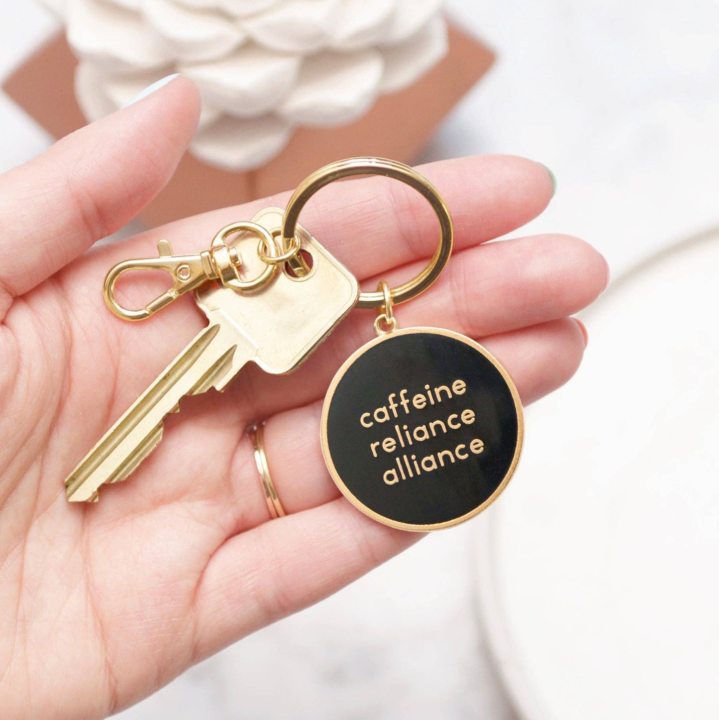 Caffeine Reliance Alliance - Enamel Keyring