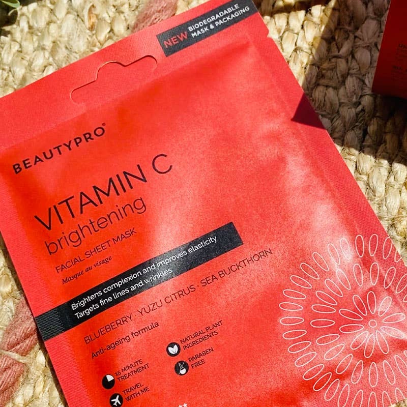 VITAMIN-C Brightening Sheet Mask - 100% Biodegradable