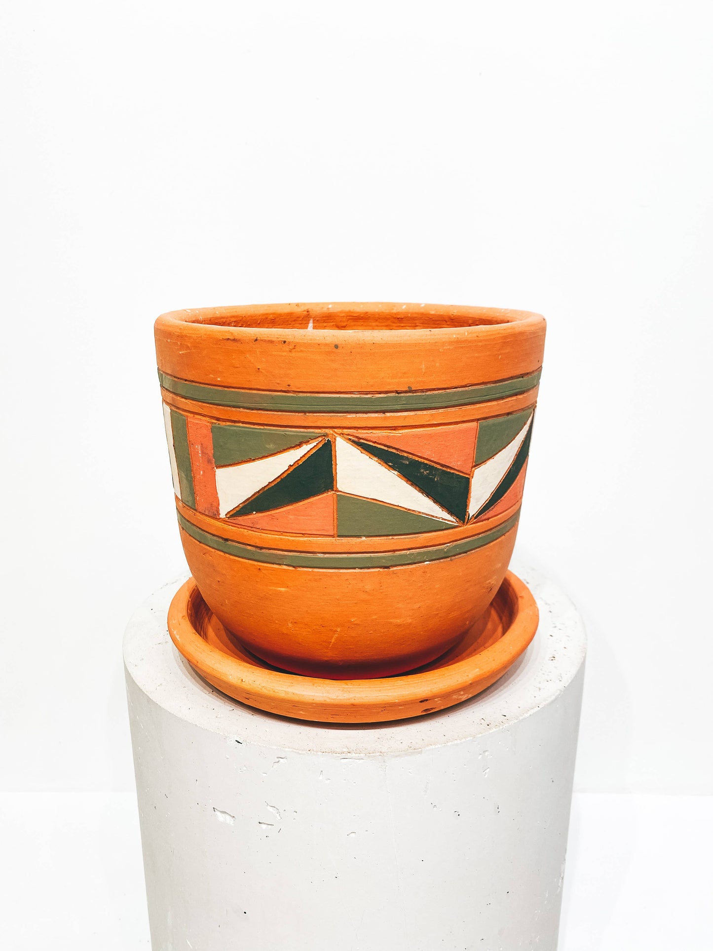 Colombian Boho Colorful handpainted Pot & Plate