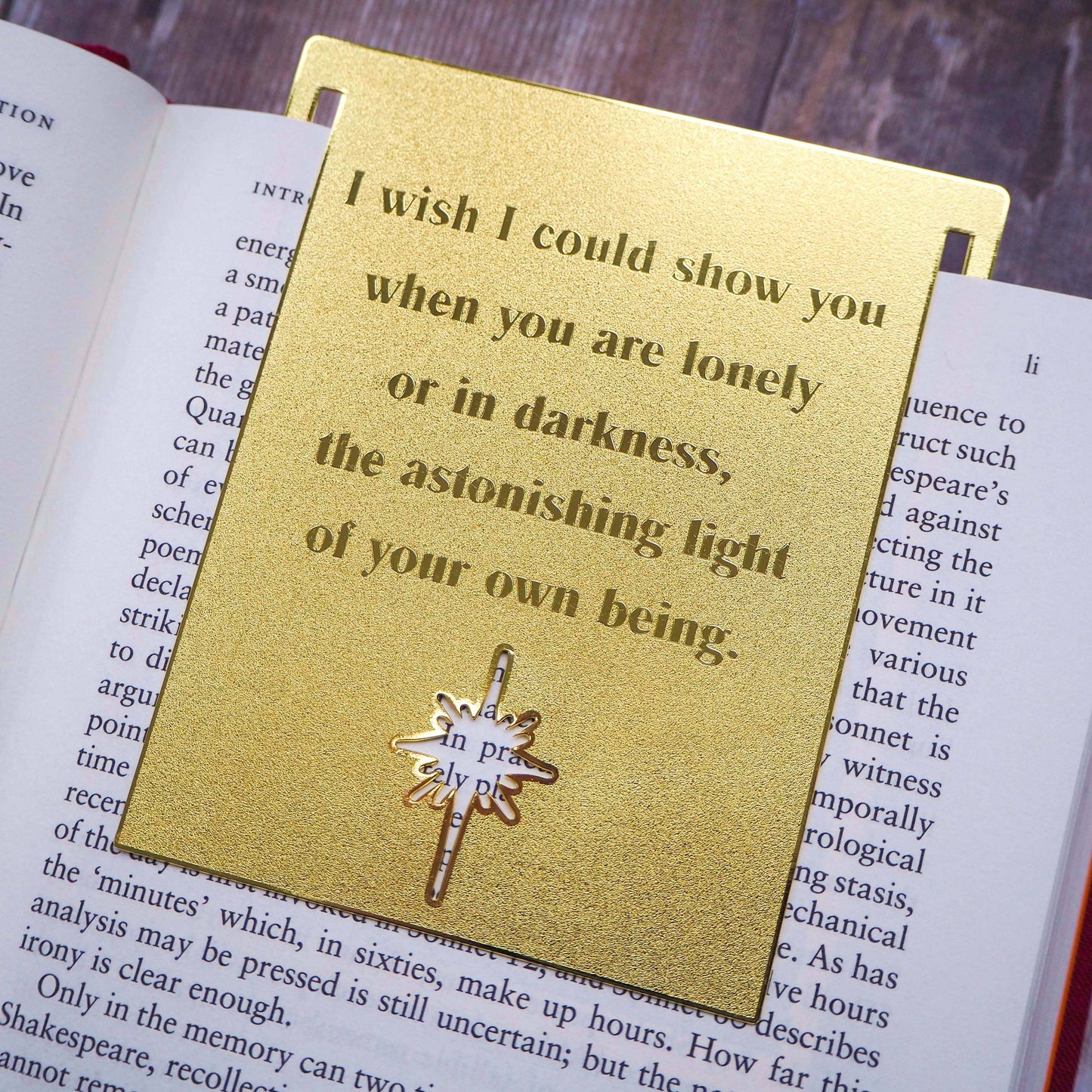 Hafiz of Shiraz Inspiring Quote Brass Bookmark 'I Wish . .'