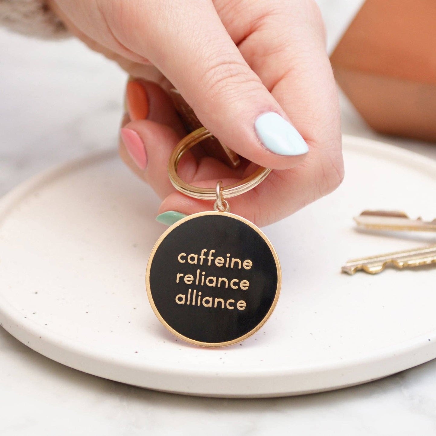 Caffeine Reliance Alliance - Enamel Keyring