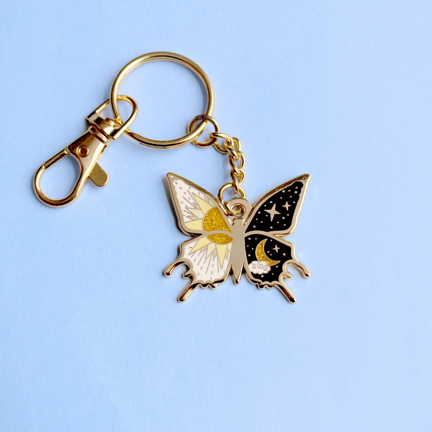 Yin and Yang Butterfly Key Chain