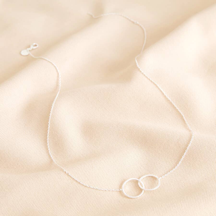 Brushed Interlocking Hoop Necklace