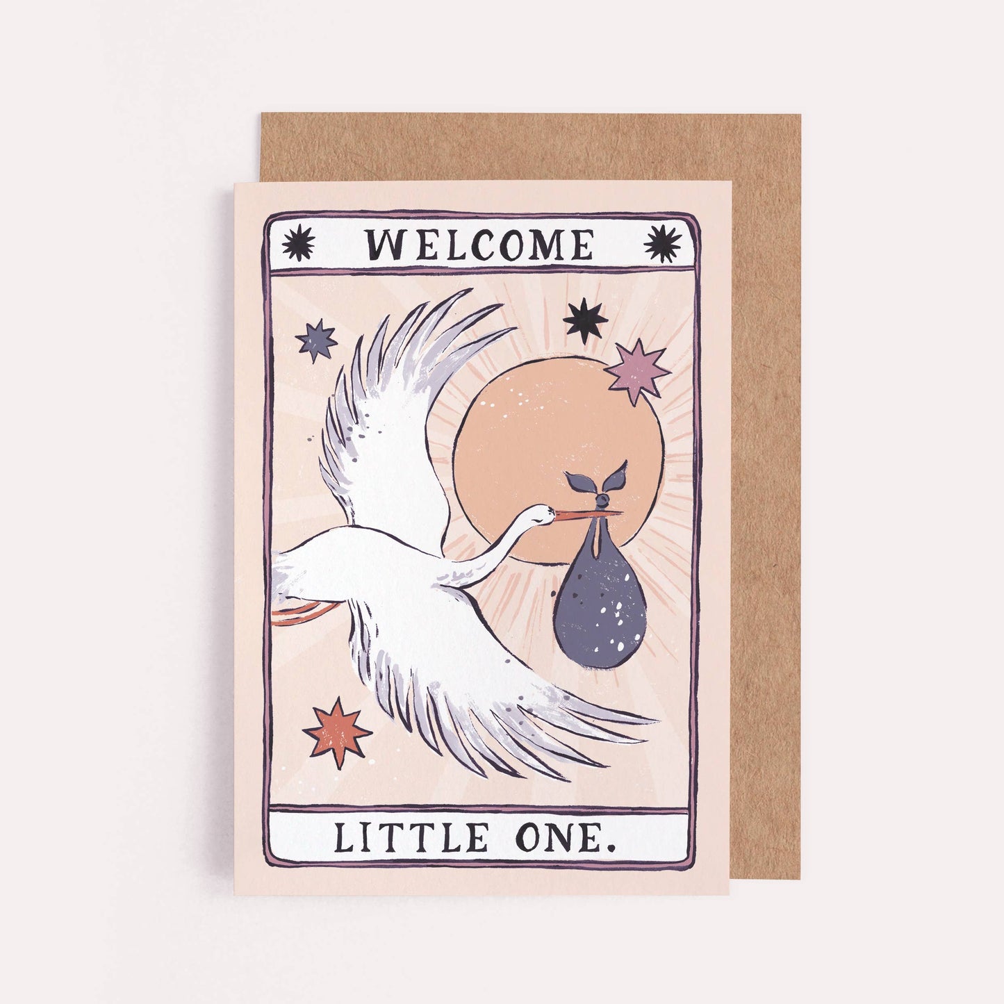 Stork New Baby Card | Gender Neutral Baby Cards | Adoption