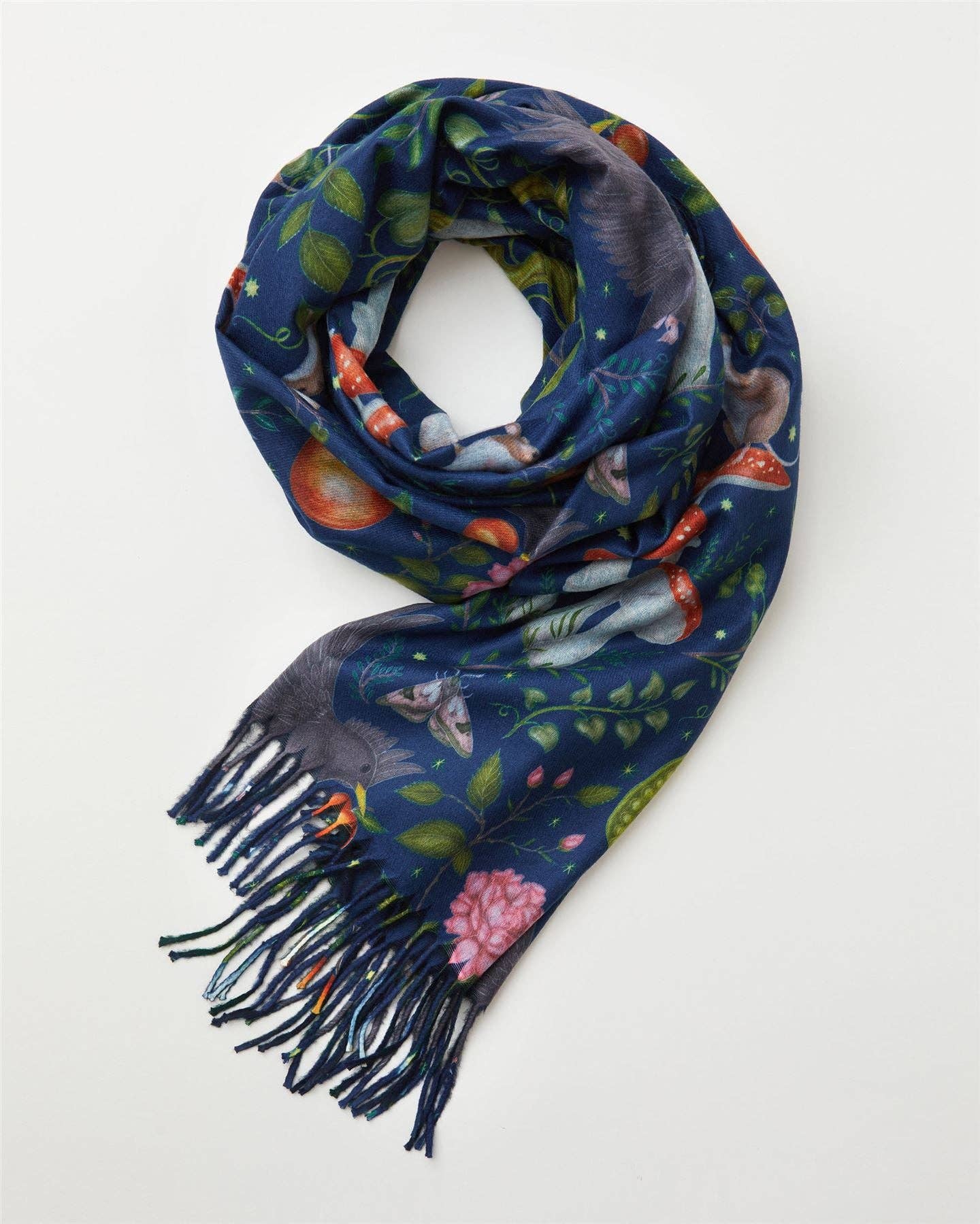 Fable England where to buy. Enniskillen Shopping Centre. Catherine Rowe's Into The Woods Scarf in blue