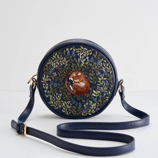 Chloe Circle Bag Embroidered Dormouse Navy