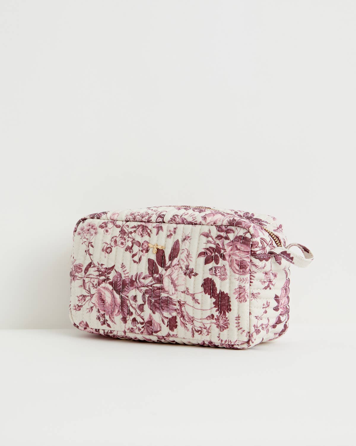Rambling Rose- Plum Quilted Cotton Pouch