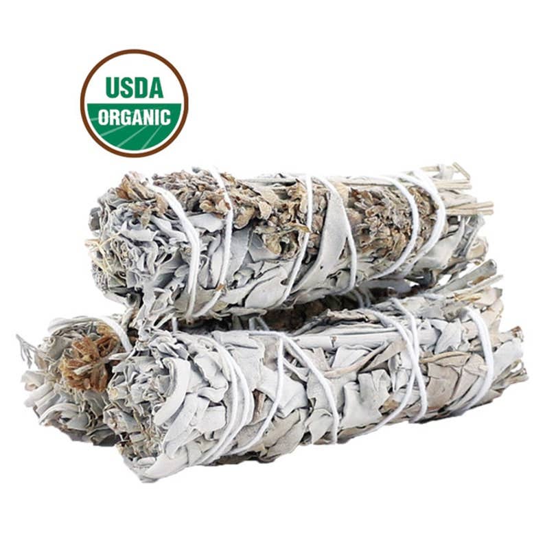 Lavender and White Sage Organic Smudge Sticks 4"